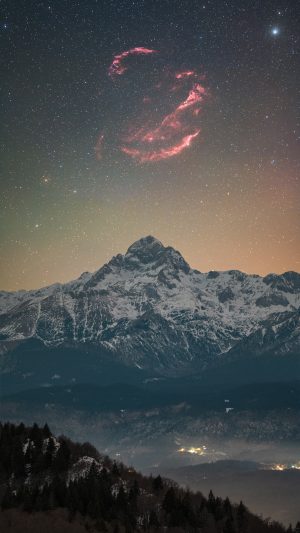 Cosmic crown above Triglav